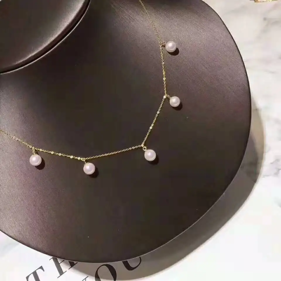Новинка! Ожерелья с натуральным жемчугом 18k желтого золота модные ювелирные изделия для женщин Свадебные рубиновые серьги