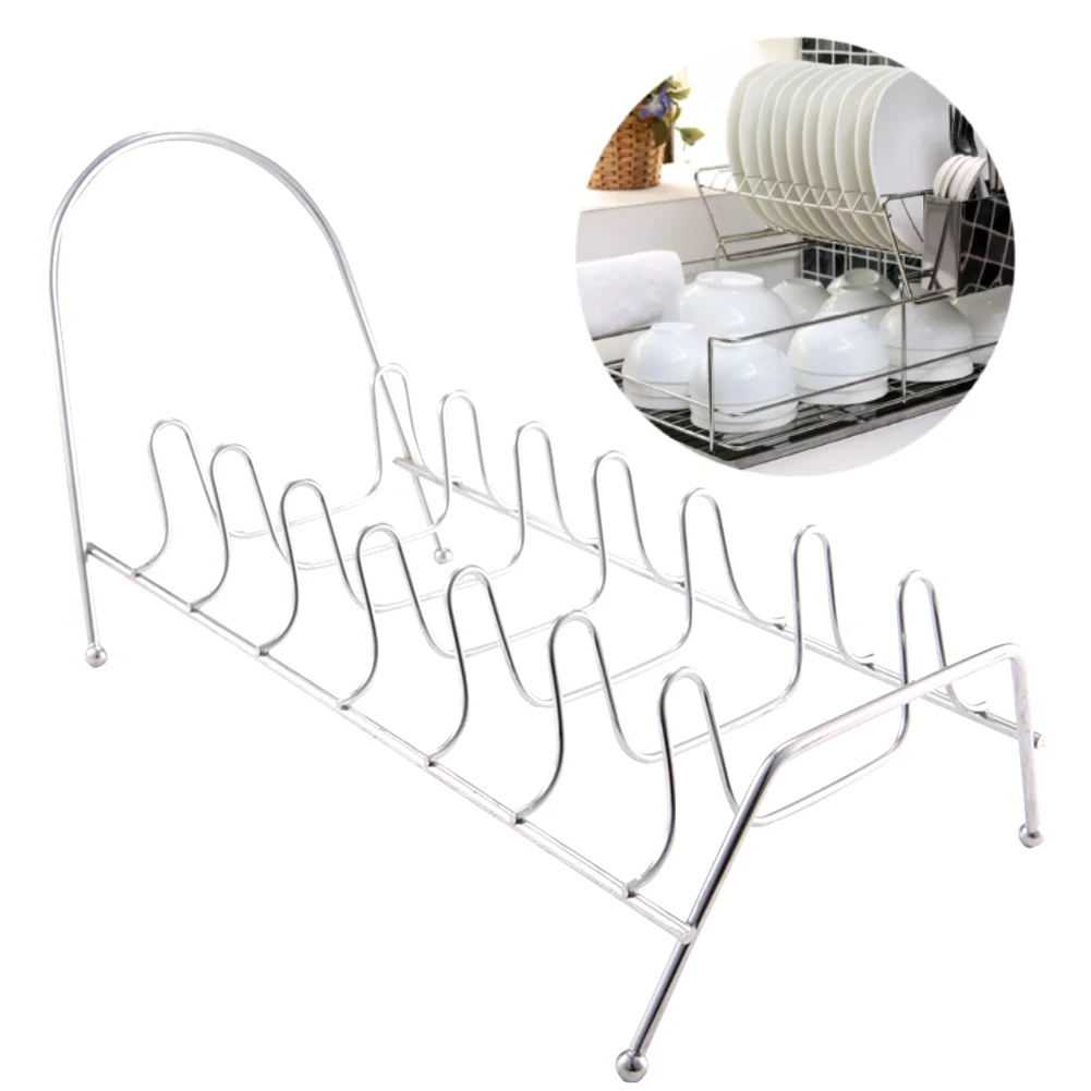 Подставка для сушки посуды сушильный держатель из нержавеющей стали 7 ячеек