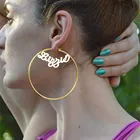 Висячие серьги VishowCo 30-90 мм, круглые серьги из нержавеющей стали под заказ, стильные серьги в подарок