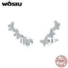 Женские серьги-гвоздики WOSTU из стерлингового серебра 925 пробы с летящими бабочками, свадебные ювелирные изделия CTE377