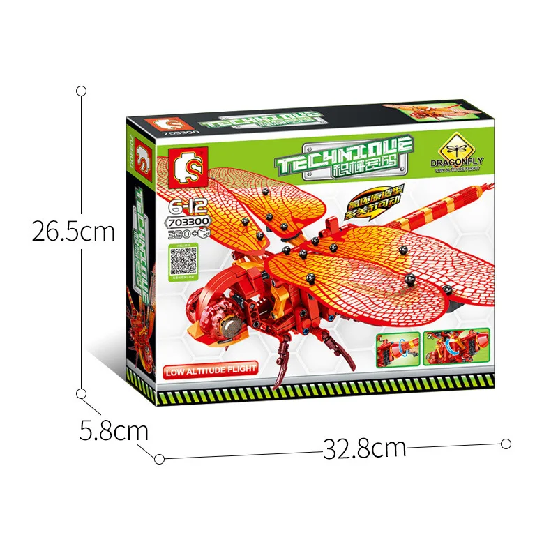 

Senbao Dragonfly Rhubarb Bee Hand-made Series of Small Particle Building Blocks Puzzle DIY Science and Education Toy Gift