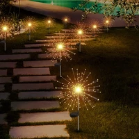 outdoor solar garden lights decorative landscape light diy flowers fireworks for walkway pathway backyard christmas party decor