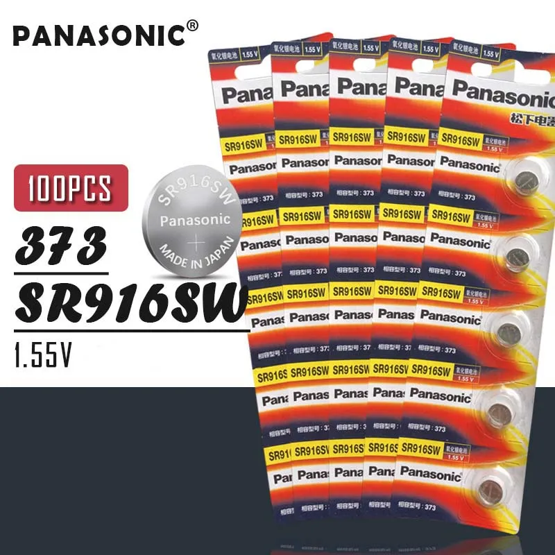 100 шт. оригинальный Panasonic 9 5*1 6 мм 1 55 в SR916SW оксид серебра часы батареи 373 D373 SR68 V373