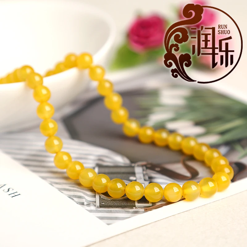 Круглые бусины из натурального желтого агата и оникса 15 дюймов 4/6/8/10/12/14 мм |