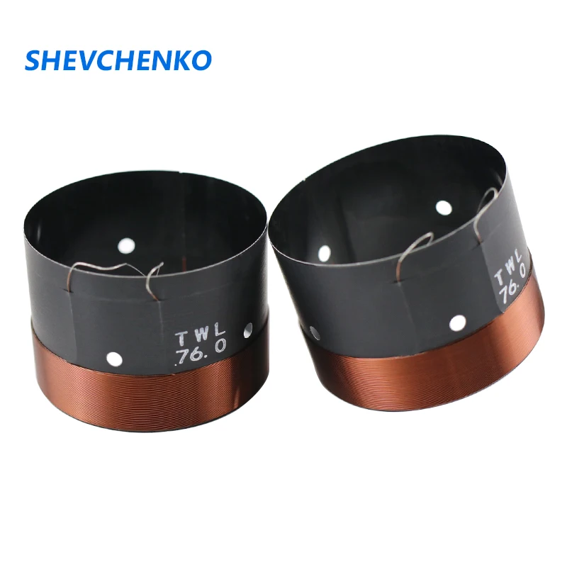 76mm Bass Voice Coil 6Ohm Two Layer Black Aluminum Skeleton Copper Wires 500W-680W High-power Voice Coil For Woofer Speaker 2pcs