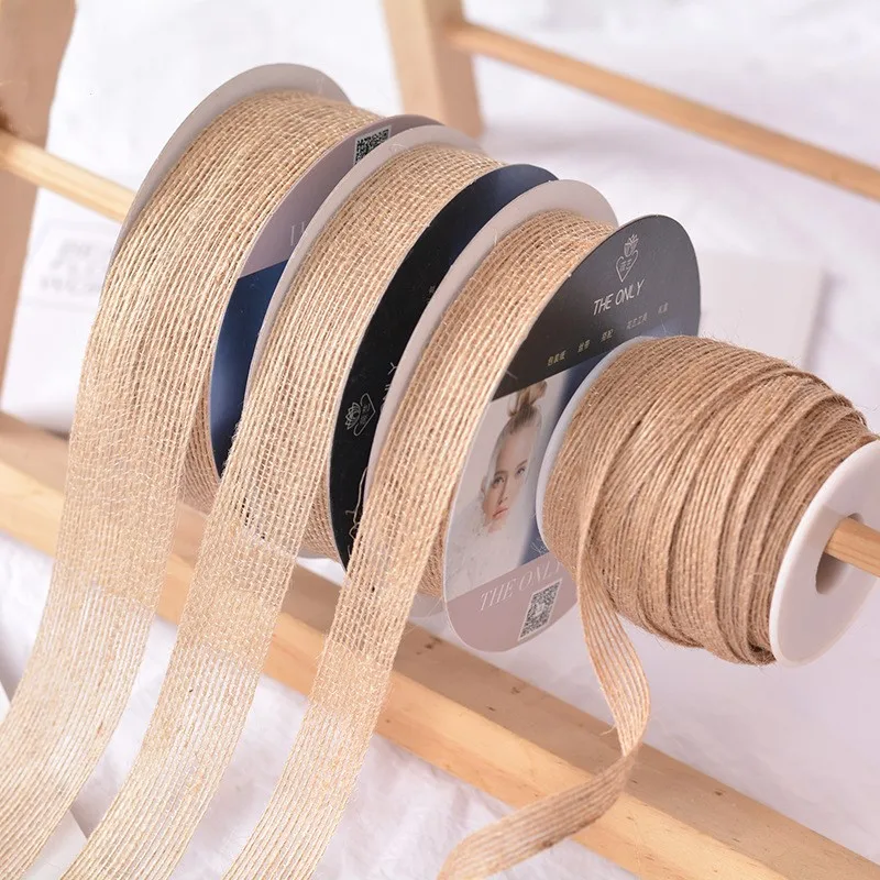 Винтажная лента из джутовой ткани 15 ярдов|Ленты для шитья| |