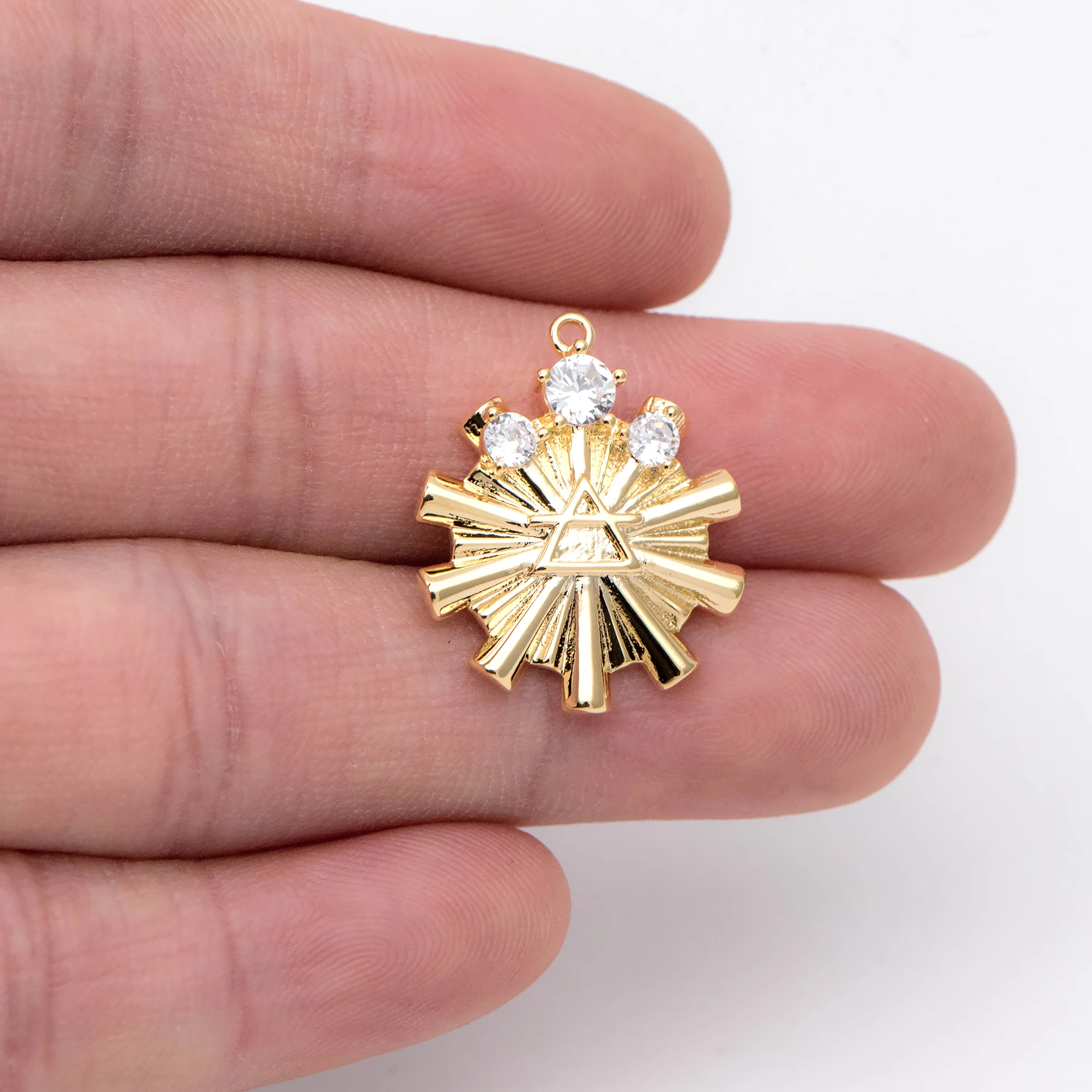 

10pcs CZ Paved Gold Charms, 18K Gold Plated Brass, Jewelry Making, Diy Material, Jewelry Supplies (GB-1974)