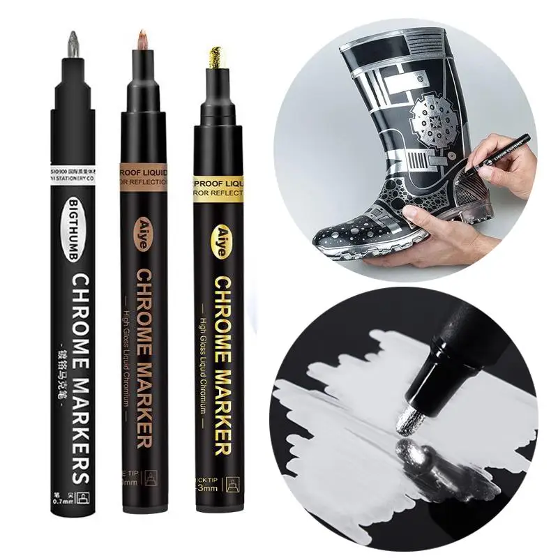 

Зеркальный маркер, Серебряный маркер, жидкая ручка, искусство, жидкое зеркало «сделай сам», краска из смолы, зеркало с хромированной отделко...