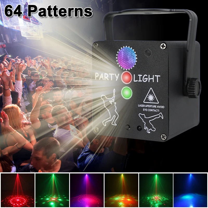 

Mini RGB LED Party Lights USB Rechargeable Laser Projector Lamp Colorful Night Lighting Effect For Weeding Christmas Decoration