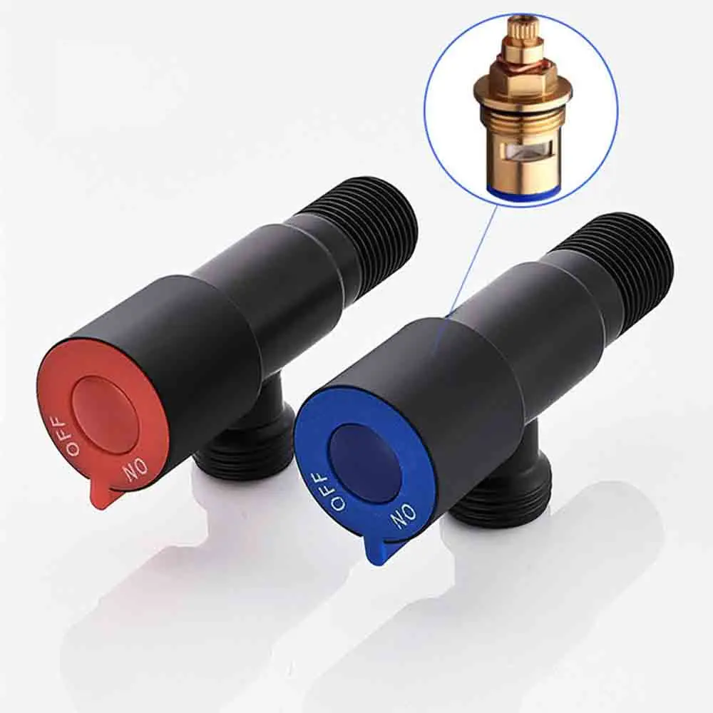 Черный угловой клапан LASO для туалета медный черный кухни ванной холодный и