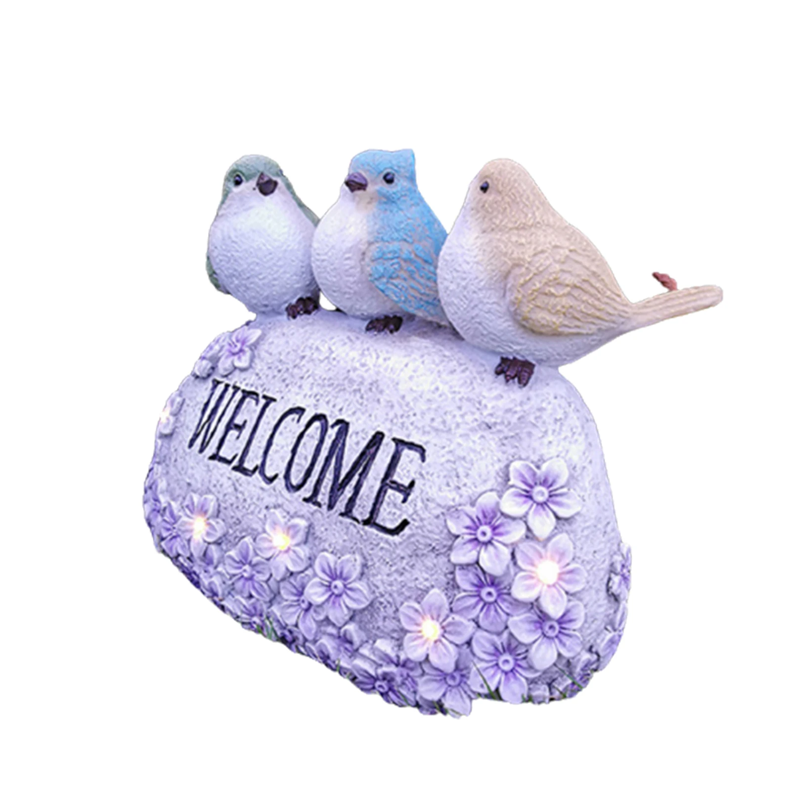 

Resin Birds with Welcome Sign with Firm Resin Base Handmade Resin Statue for Outdoor Garden Yarns Decor 77