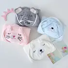 Полотенце с капюшоном для маленьких девочек и мальчиков, мультяшный слон, кролик, медведь, удобная одежда для сна, теплые халаты