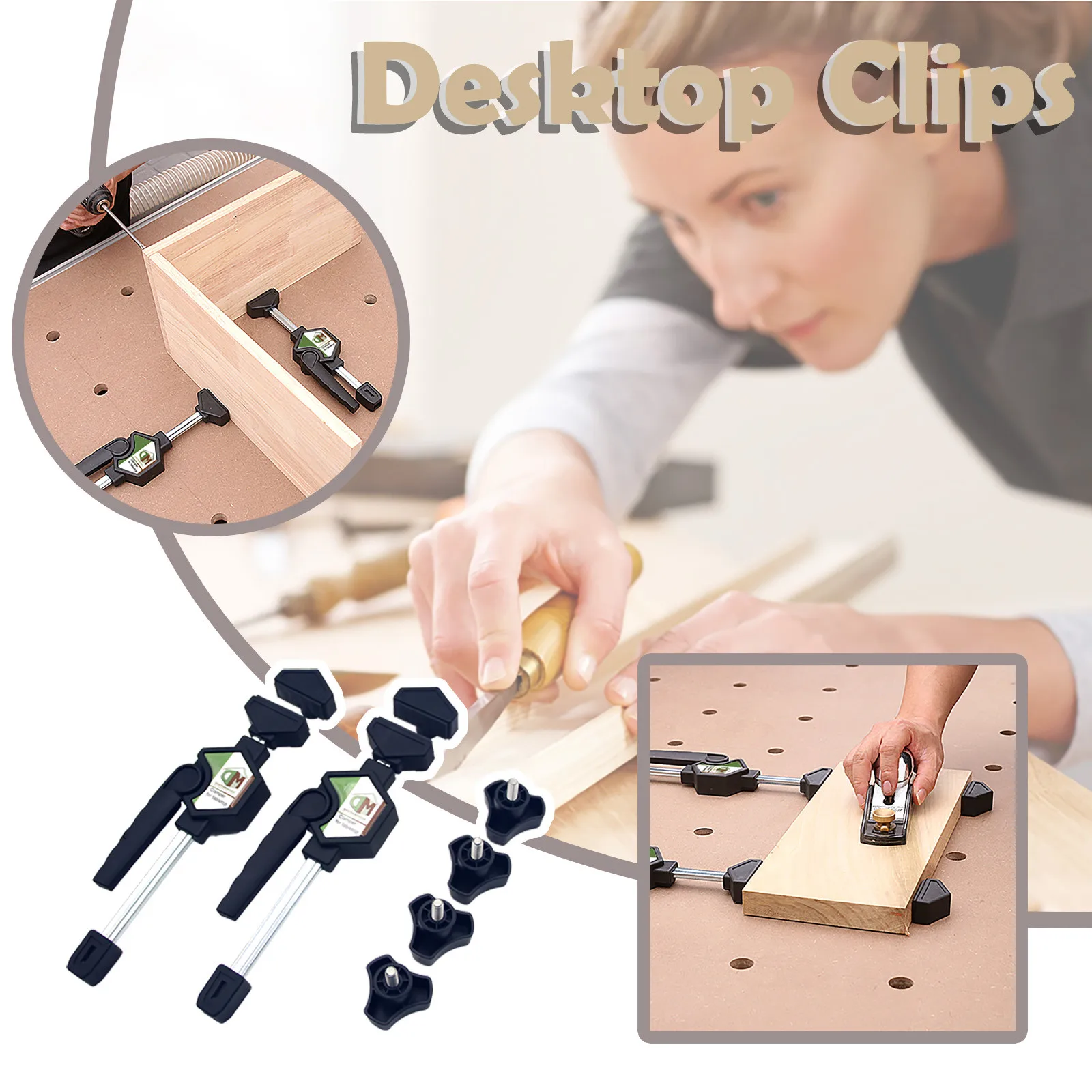 

Woodworking Desktop Clip Fast Clip Quick Clamp Fixture Adjustable Frame Quick Ratchet Release Speed Squeeze DIY Tool Set
