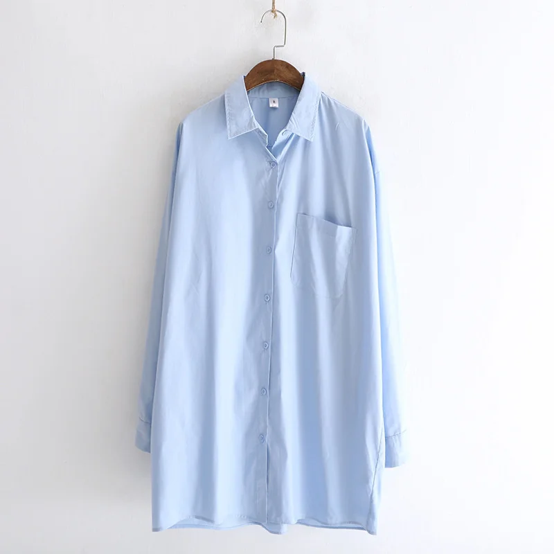 

spring casual solid shirt women's new single poet large top