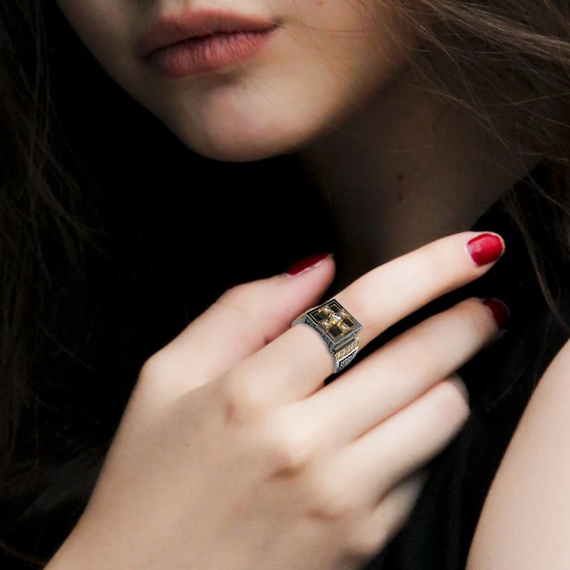 Печатка Мужская в стиле панк классический крест из сплава кольца &quotпод