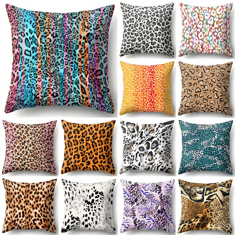 

45*45cm Animal Leopard Print Pillow Case Sofa Waist Throw Cushion Cover Home Car Bed Decor Pillow Covers Housse De Coussin