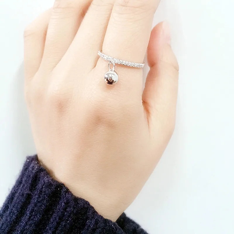 

Punk 925 Sterling Silver Ball Beads Finger Rings For Women Antique Ring Christmas Gifts Jewelry 2020