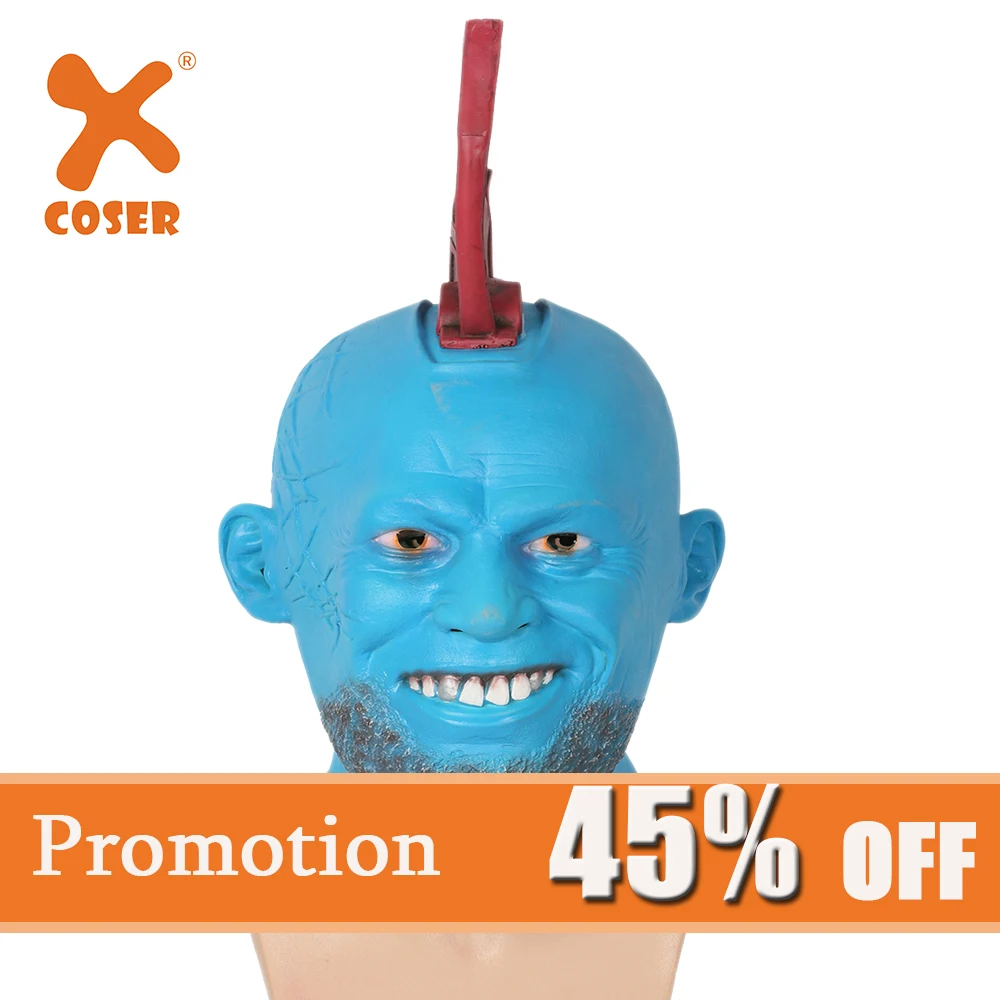 X COSTUME стражи Галактики Yondu голова плавник латексная маска для взрослых