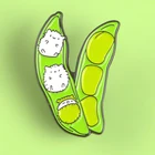 Мультяшная Милая аниме Версия Брошь из сплава горошин, милая индивидуальная эмалированная булавка горошина, металлический значок