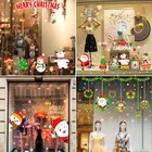 Рождественская оконная пленка 60 см * 45 см, Модный Санта-Клаус, украшение для окна комнаты, ПВХ винил, Новогодний Декор для дома, съемный