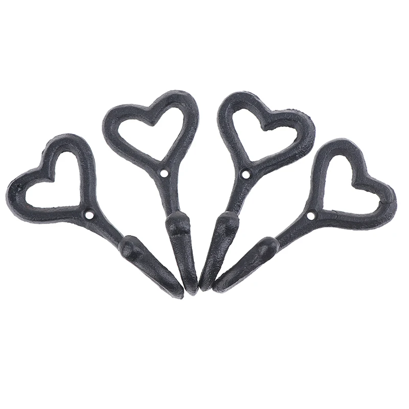 Новый 1 шт. Ретро кованый железный крючок в форме сердца Железный художественный