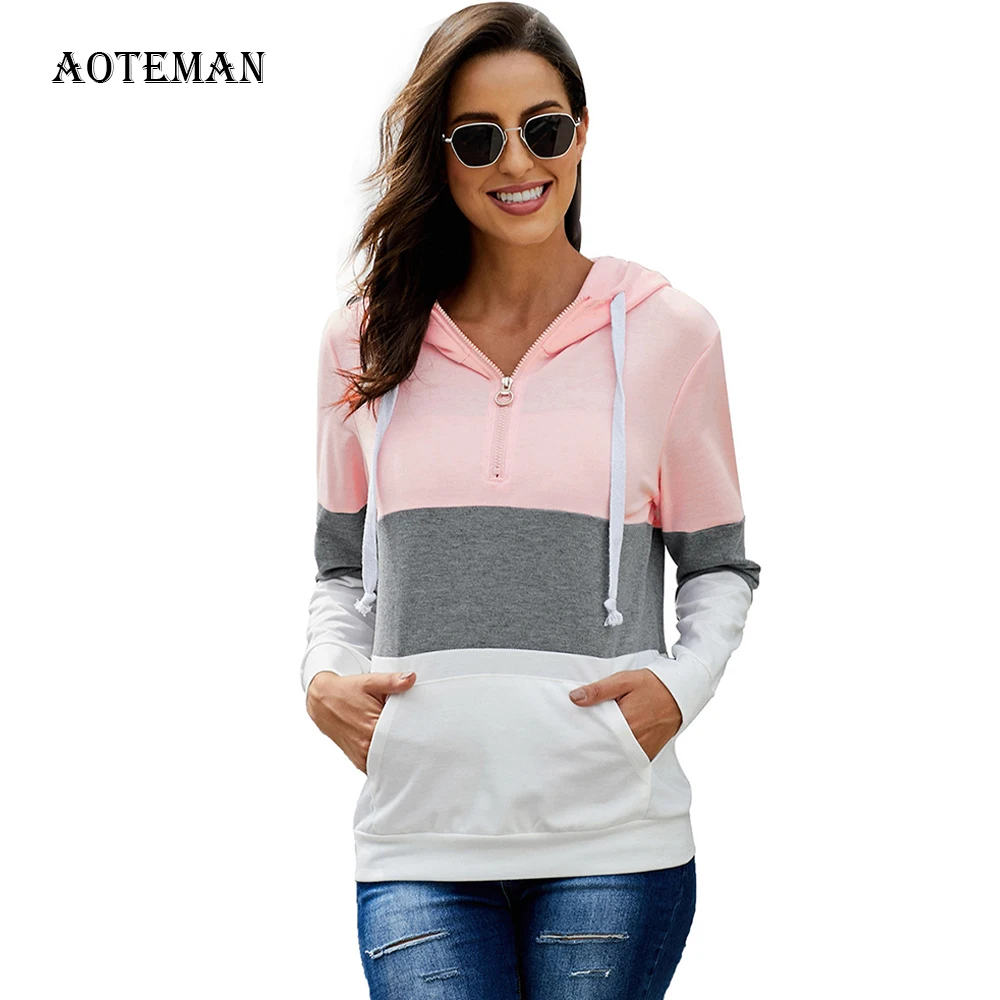 Сезон весна осень Толстовки с капюшоном для женщин 2020 повседневное Цвет и