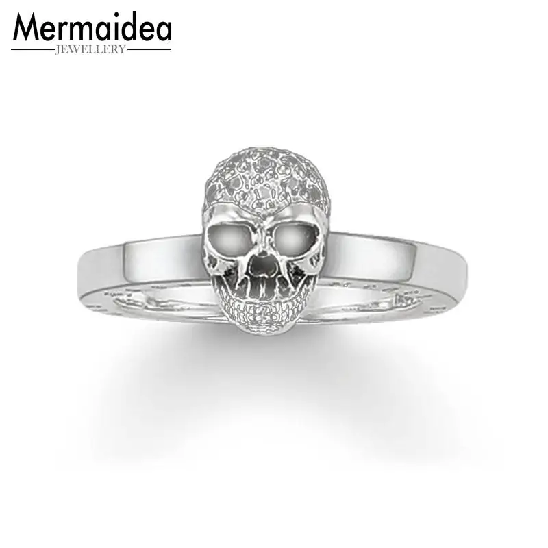 Кольцо с белой закрепкой в виде черепа модные хорошие ювелирные изделия для