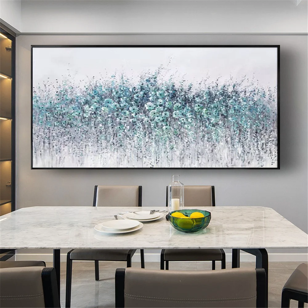 Синий цветок мастихин ручная роспись картина маслом красочная роза абстрактное