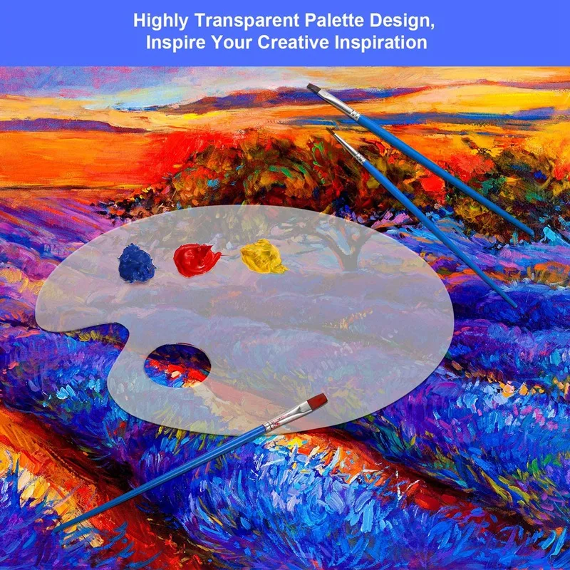 

NEW-12 Packs Clear Acrylic Paint Palette Art Palette Paint Tray 9.4 x 6 Inches for Oil Watercolor DIY Painting