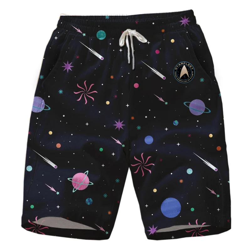 Мужские летние пляжные шорты с 3D принтом звездного неба индивидуальный