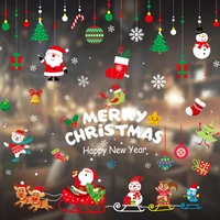 2021 new christmas glass stickers decorations cling stickers decals for xmas home decoration stickers posters wall stickers