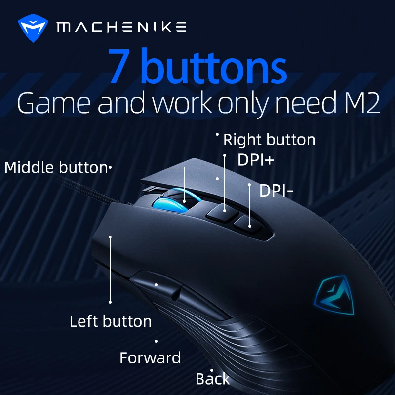 Machenike мышь M2 игровая RGB подсветильник 3200 DPI Мышь для геймеров 4 светильник вых