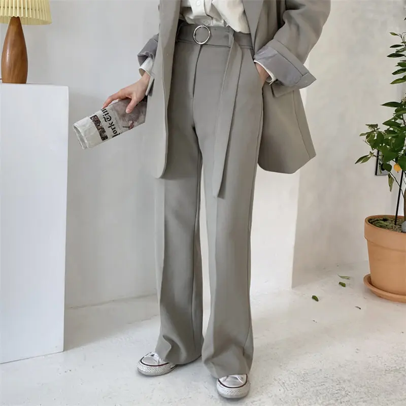 HziriP модные повседневные серые синие прямые Большие размеры офисные женские