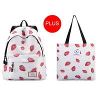 women waterproof laptop backpack casual strawberry printing backpack cute bookbag trip school bagpack for teenage girls book bag