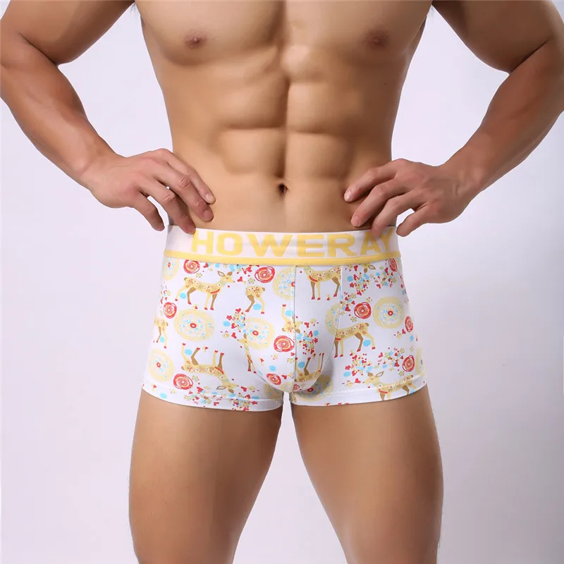 4PCS/Lot Underwear Men Boxers Underpants Sexy Print Man'S Pants For Men Cuecas Trunk Shorts Man Masculinas Calzoncillos Boxers