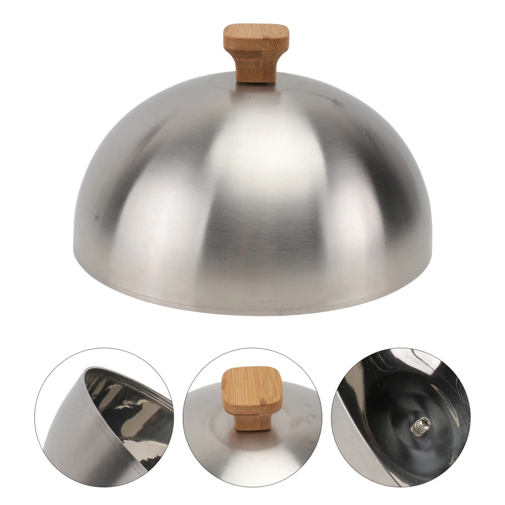 

1pc Household Steak Protecton Food Cover Stainless Steel Dish Cover (Silver)