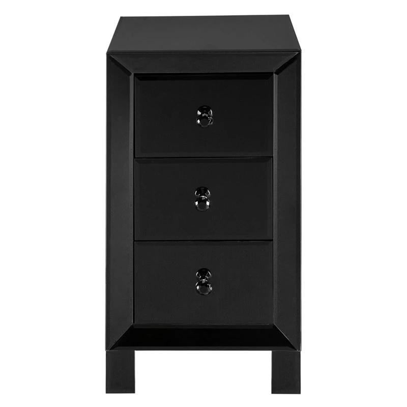 Современный Зеркальный тумбочка с 3 ящиками прикроватный столик для спальни