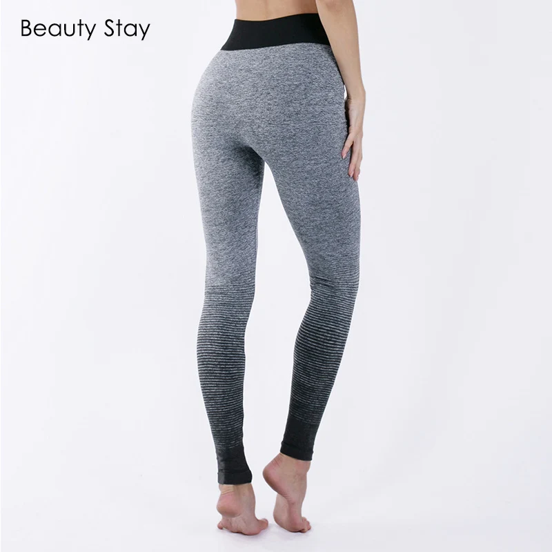 Beauty Stay женские леггинсы с градиентной рампой дышащие высокая талия Леггинсы