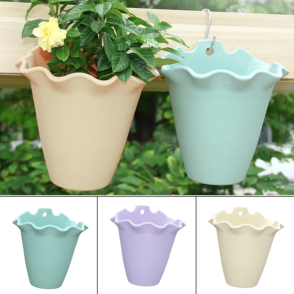 

Garden Flower Planter Wall Hanging Balcony Plastic Plant Pot Home Garden Decor