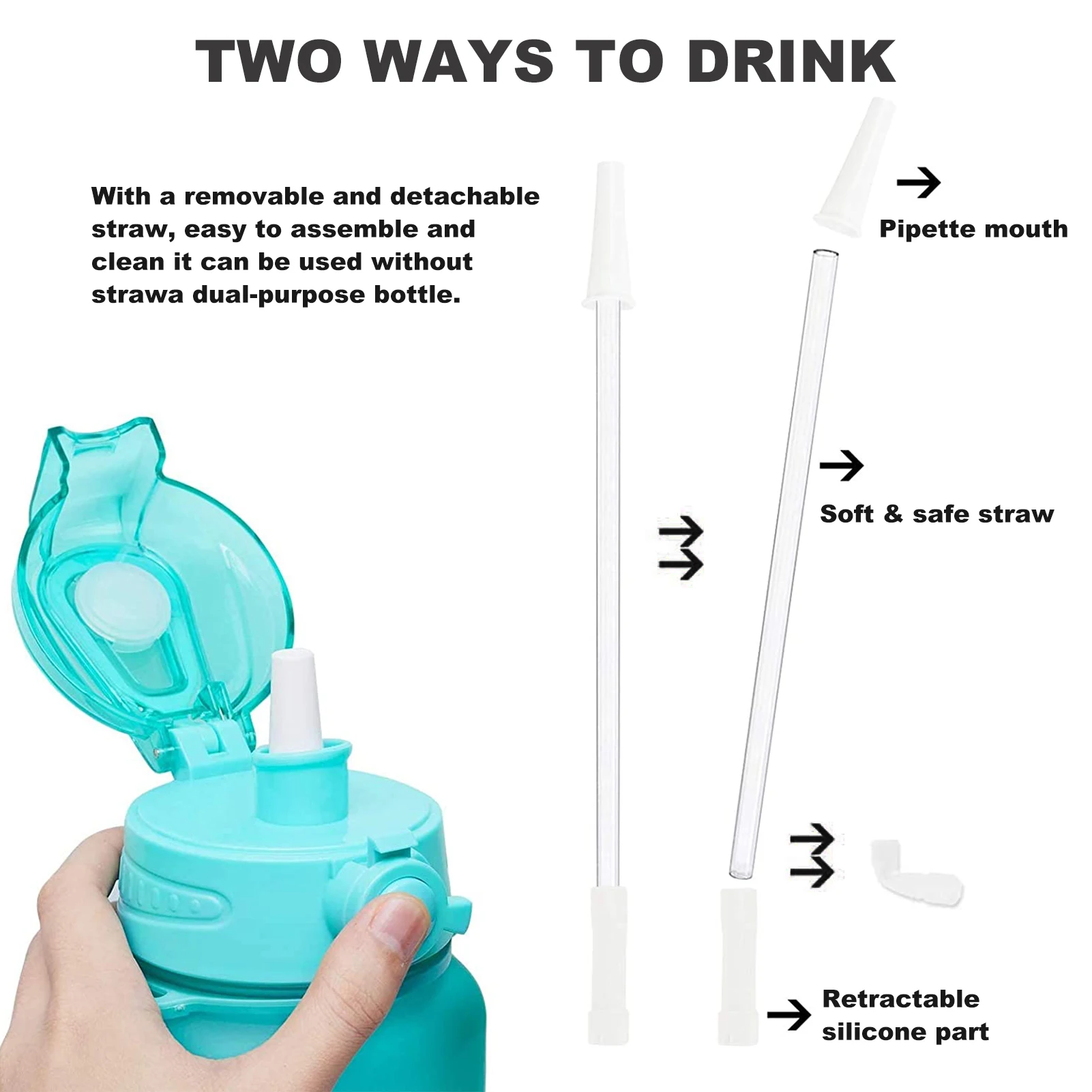 Многоразовые трубочки для бутылки с водой без добавления бисфенола А