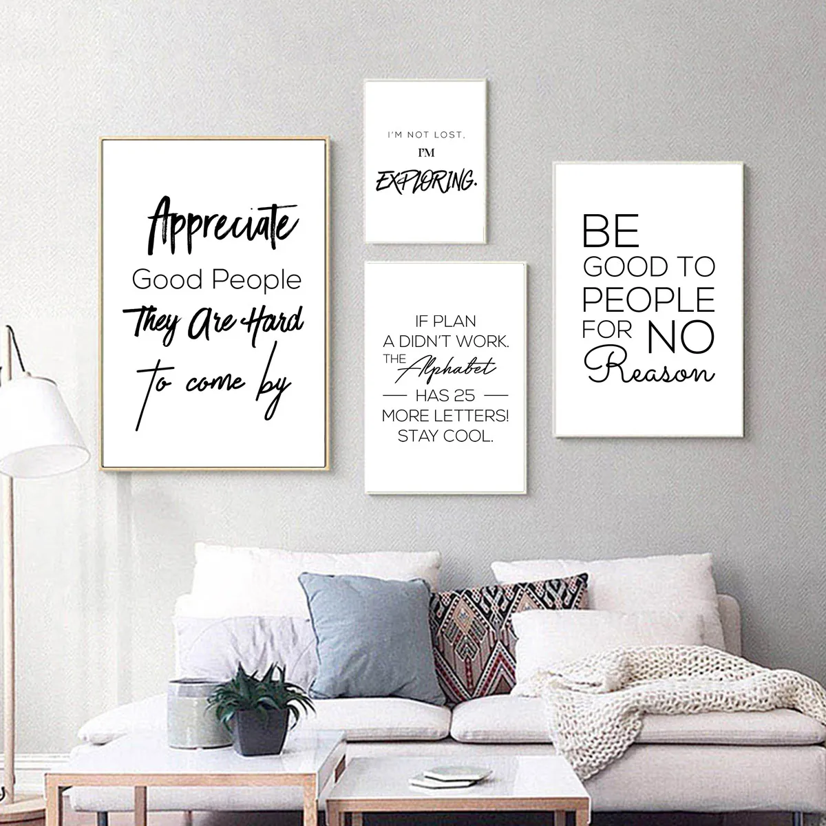 Минималистичная картина Inspire с цитатами на английском языке плакат холст печать