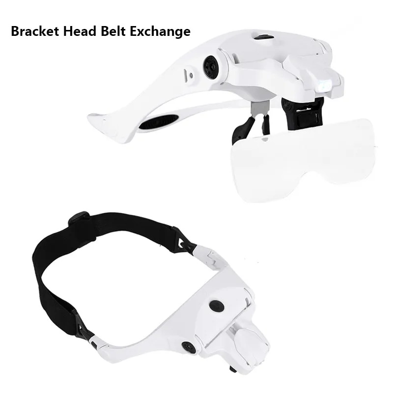 Увеличительное Стекло es светодиодный светильник ювелира повязка Лупа глаз