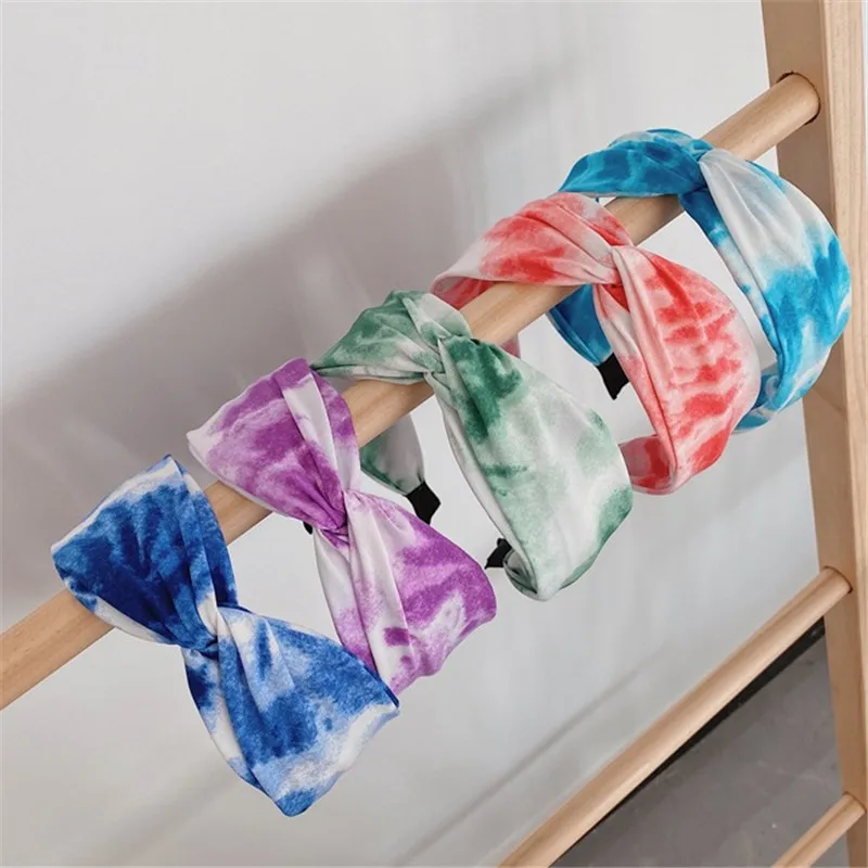 

Colorful Embroidery Flower Hairbands For Women Korea Hair Accessories Knot Hair Band Crown Flower Headbands Head Wrap ms