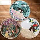 Набор для вышивки крестиком сделай сам с изображением девушек и цветов, набор для рукоделия, европейская ткань для вышивания, набор ниток для начинающих, домашний декор