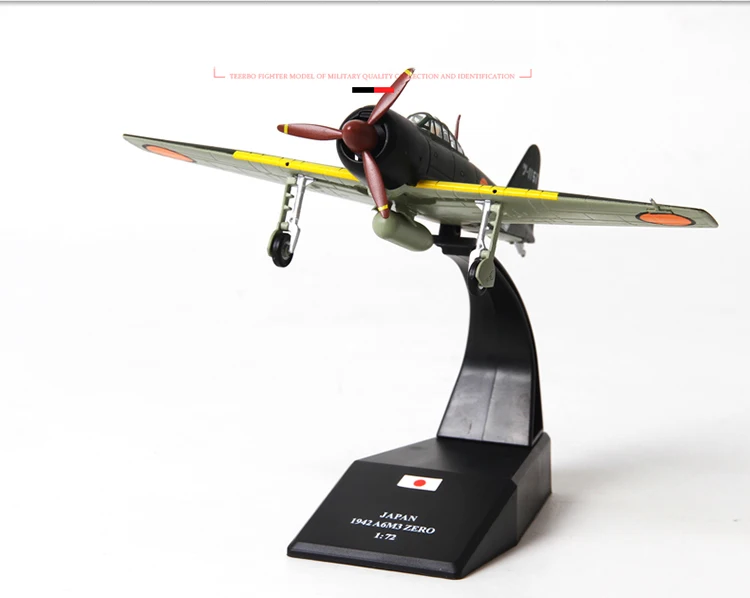 

Alloy Model 1/72 Scale Diecast World War II Zero Fighter Japanese Airplane for Fans Kids Collectible Gifts