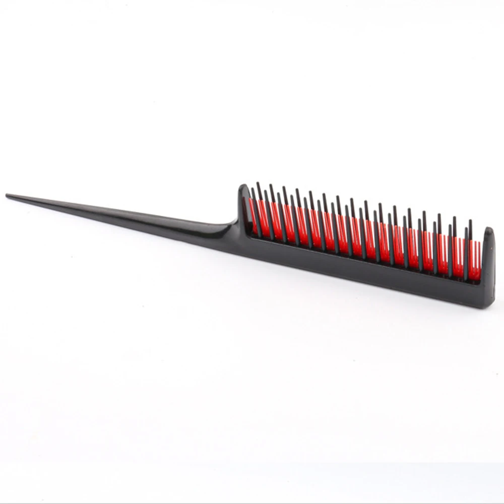 Portable Hair Comb Brush 3-row Teeth Teasing Detangling Rat Tail Hairdressing Barber Salon Styling Tool | Красота и здоровье