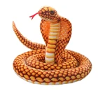 Горячее предложение 1 шт. 110 см-300 см имитация змеиной кожи Плюшевые игрушки гигантский боа Кобра длинные мягкие змея плюшевых украшений, желтый, коричневый, зеленый; Друзей подарок