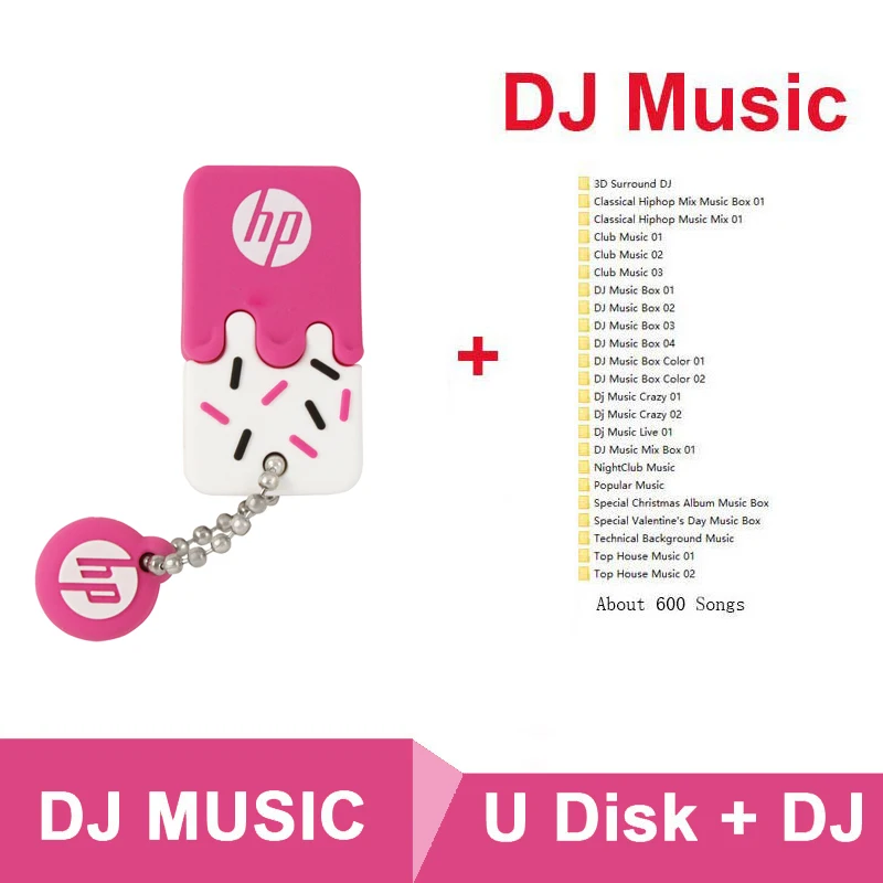 V178 Pink DJ Силиконовый флешка 32 ГБ 16 ГБ 8 ГБ hp V245 USB силиконовый флеш-накопитель флеш-накопитель usb флеш-накопитель водостойкий противоударный пылезащитный флешки - Цвет: V178 Pink DJ