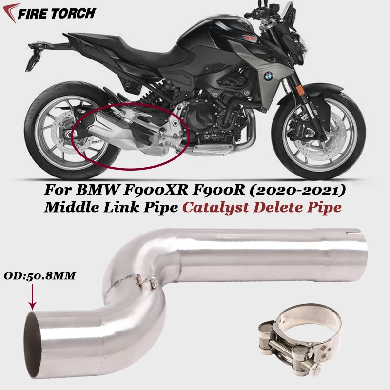 

Motorcycle Exhaust Modified Muffler Escape Moto Enhance Tube Catalysts Delete Middle Link Pipe Slip On For BMW F900 F900R F900XR