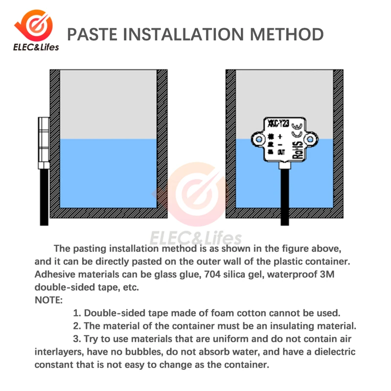 

Бесконтактный конденсатор постоянного тока 5 В XKC-Y23-V, датчик уровня жидкости, индукционный бесконтактный переключатель обнаружения уровня жидкости